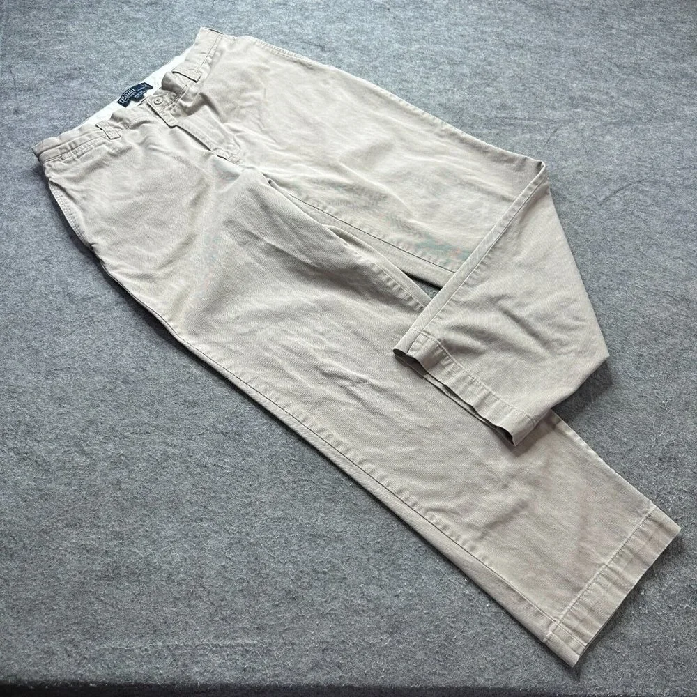 Polo Ralph Lauren Chino Pants Men 34 x 31 Beige Philip Classic Fit Flat Front *V